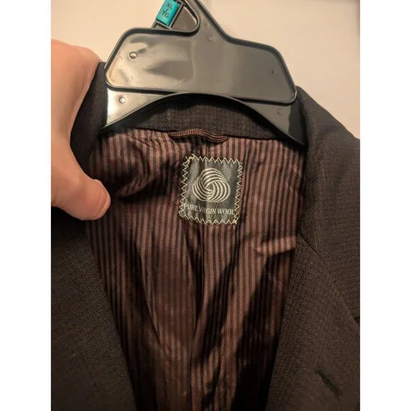 Vintage College Hall Pure Virgin Wool Men's Blazer/Sport Jacket, Black VGC - Picture 2 of 9
